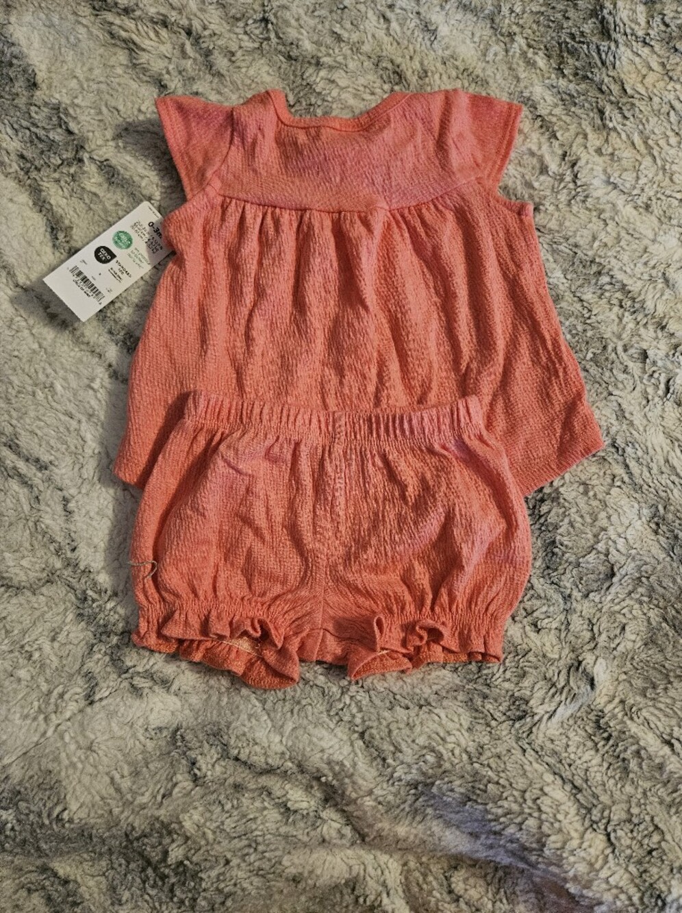 Carter's Coral Textured Two-Piece Shorts Set